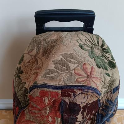 LOT 333: Erda Duffel Bag with Rolling Floral Tapestry Bag