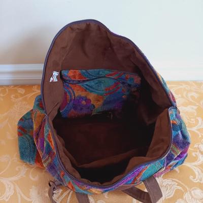 LOT 333: Erda Duffel Bag with Rolling Floral Tapestry Bag