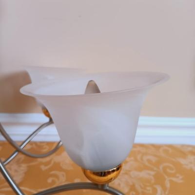 LOT 334: Modern-Style Metal and Glass Chandelier