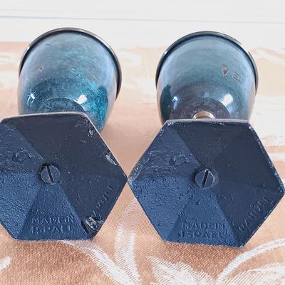 LOT 336: Vintage Brass Kiddush Goblets, Solid Brass Menorah, Embossed Brass Queen of Sheba Plaque & More