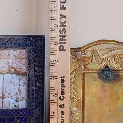 LOT 336: Vintage Brass Kiddush Goblets, Solid Brass Menorah, Embossed Brass Queen of Sheba Plaque & More