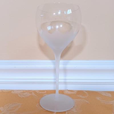 LOT 340: Frosted Petal Crystal Glass Wine and Champagne Glasses, Metal and Glass Lazy Susan, Crystal Candleholder & More