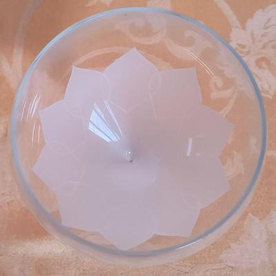 LOT 340: Frosted Petal Crystal Glass Wine and Champagne Glasses, Metal and Glass Lazy Susan, Crystal Candleholder & More