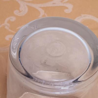 LOT 340: Frosted Petal Crystal Glass Wine and Champagne Glasses, Metal and Glass Lazy Susan, Crystal Candleholder & More