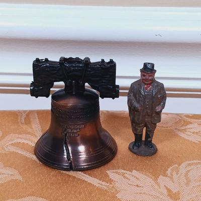 LOT 341: Solid Bronze 'Thinking Man' Bookends, Wheaton George Washinton Ink Bottle & More