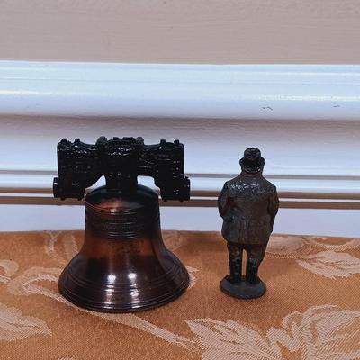 LOT 341: Solid Bronze 'Thinking Man' Bookends, Wheaton George Washinton Ink Bottle & More