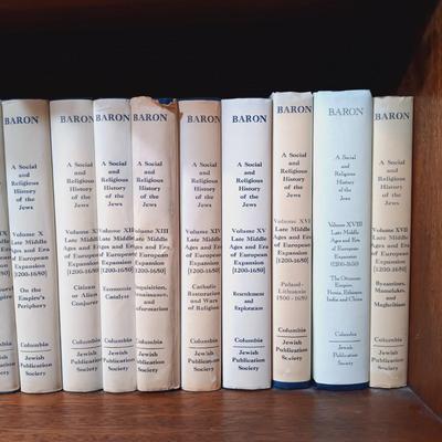 LOT 349: Salo W. Baron 'A Social and Religious History of the Jews' Volumes 1 - 18 & 'History and Jewish Historians'