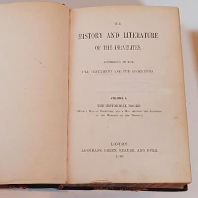 LOT 350: Antique / Vintage Book Collection- 1825 Scott's Novels & Romances, 1870 The History and Literature of the Israelites...