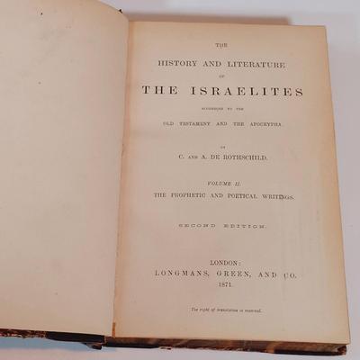 LOT 350: Antique / Vintage Book Collection- 1825 Scott's Novels & Romances, 1870 The History and Literature of the Israelites...
