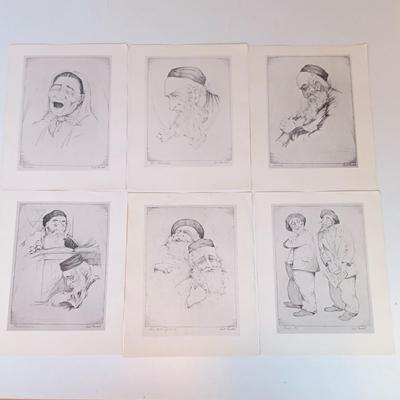 LOT 351: Esther Lurie's Rare Postcard Collection 'Ghetto - A Living Witness' Drawings from Kovno, Signed and Numbered...