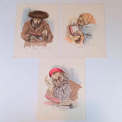 LOT 351: Esther Lurie's Rare Postcard Collection 'Ghetto - A Living Witness' Drawings from Kovno, Signed and Numbered...