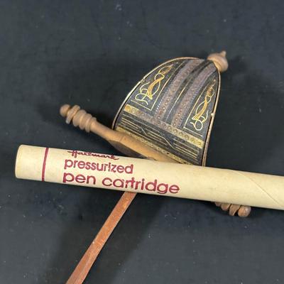 LOT 352: Cross Pen Collection along w/Chromatic & Wooden Pens & Signed Print