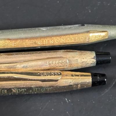 LOT 352: Cross Pen Collection along w/Chromatic & Wooden Pens & Signed Print