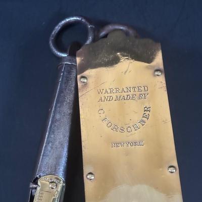 LOT 353: Vintage C. Forschner Hanging Scale & Hanging Cylinder Scale