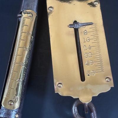 LOT 353: Vintage C. Forschner Hanging Scale & Hanging Cylinder Scale