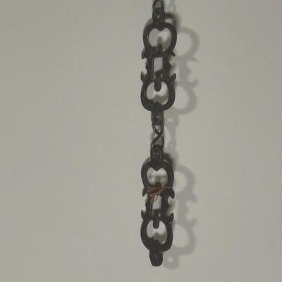LOT 354: 19th Century Solid Brass Cooking Trammel Sawtooth and Ornate Chain Links