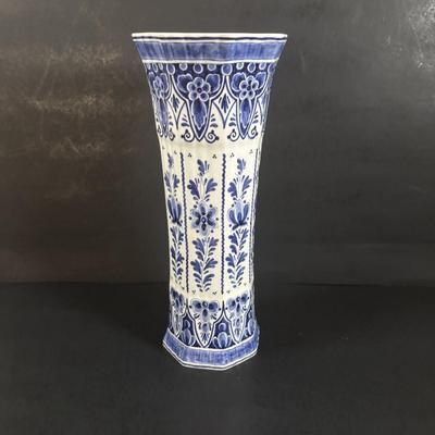 LOT 357: Delft Holland Hand Painted Vase, Wedgewood Style Pill Box & Ceramic Painted Shoes