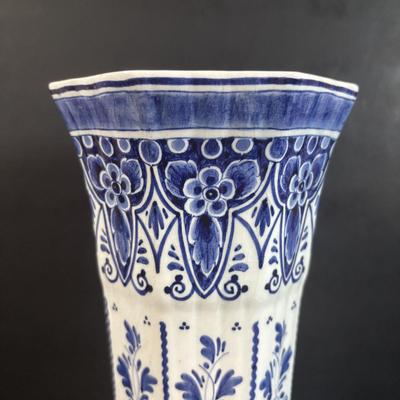 LOT 357: Delft Holland Hand Painted Vase, Wedgewood Style Pill Box & Ceramic Painted Shoes