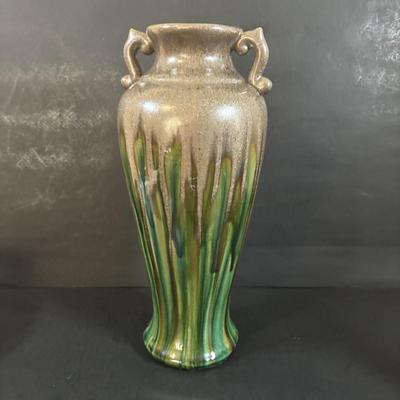 LOT 358: Drip Glaze Pottery Vase, Pottery Bud Vase & Initialed DW Pottery Bowl