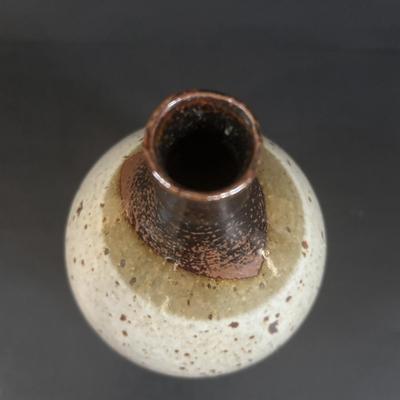 LOT 358: Drip Glaze Pottery Vase, Pottery Bud Vase & Initialed DW Pottery Bowl