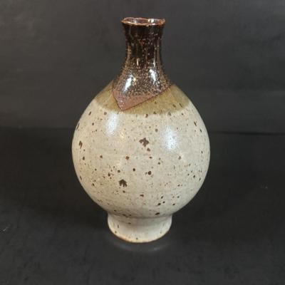 LOT 358: Drip Glaze Pottery Vase, Pottery Bud Vase & Initialed DW Pottery Bowl