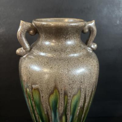 LOT 358: Drip Glaze Pottery Vase, Pottery Bud Vase & Initialed DW Pottery Bowl