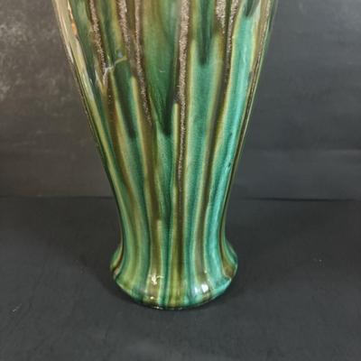 LOT 358: Drip Glaze Pottery Vase, Pottery Bud Vase & Initialed DW Pottery Bowl