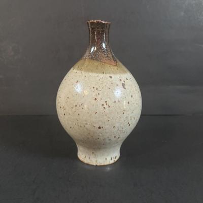 LOT 358: Drip Glaze Pottery Vase, Pottery Bud Vase & Initialed DW Pottery Bowl