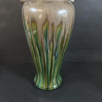 LOT 358: Drip Glaze Pottery Vase, Pottery Bud Vase & Initialed DW Pottery Bowl
