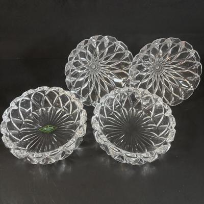 LOT 359: Tamara Childs 12” Hand Gilded Silver Swirl Beaded Glass Tripod Feet Bowl, Shannon Crystal Hershey Kisses & More