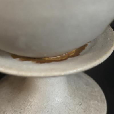 LOT 360: Pottery Egg Shaped Vases,Design by Designwright Upside Down Vase, Pottery Barn Square Metal Flower Holder w/Flower Frog