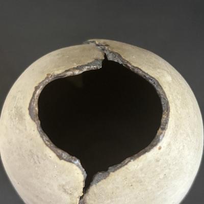 LOT 360: Pottery Egg Shaped Vases,Design by Designwright Upside Down Vase, Pottery Barn Square Metal Flower Holder w/Flower Frog