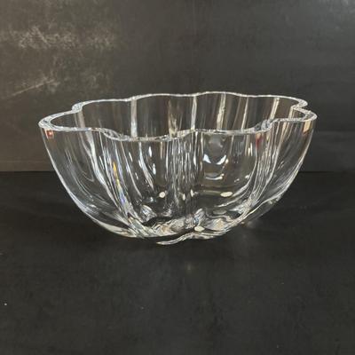 LOT 364: Orrefors Oval Scalloped Cystal Bowl
