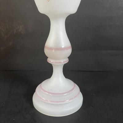 LOT 366: Kelvin Chen No533 Enamel Trinket Box Signed w/Certificate, Milk Glass Powder Jar, Frosted White Glass Vase, Picture Frames &...