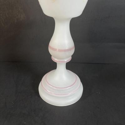 LOT 366: Kelvin Chen No533 Enamel Trinket Box Signed w/Certificate, Milk Glass Powder Jar, Frosted White Glass Vase, Picture Frames &...