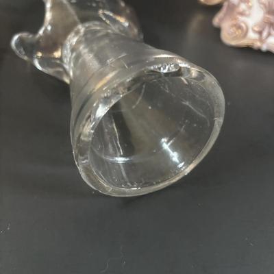 LOT 366: Kelvin Chen No533 Enamel Trinket Box Signed w/Certificate, Milk Glass Powder Jar, Frosted White Glass Vase, Picture Frames &...