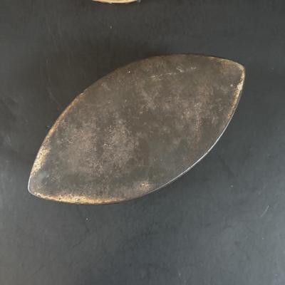 LOT 367: Antique Wicker Wrapped Bottle w/Wooden Stopper & Asbestos Sad Iron