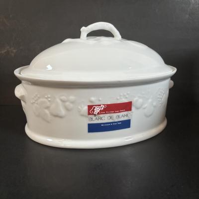 LOT 368: New in Box Corning Ware Grab-it Bowl Set, Philippe Deshoulieres Casserole Dish White Porcelain Blanc De Blanc France 2Qt, &...
