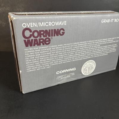 LOT 368: New in Box Corning Ware Grab-it Bowl Set, Philippe Deshoulieres Casserole Dish White Porcelain Blanc De Blanc France 2Qt, &...