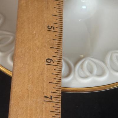 LOT 369: Lenox Judaic Collection Kiddush Cup, Crystal Kiddush Judaic Cup, Lenox Venus Collection Nut/Candy Dish, Table Runner &...