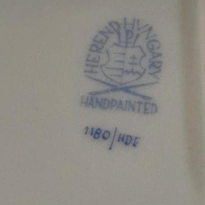 LOT 372 Herend Golden Edge Square Bow; & Royal Bavaria 18k Gold Rimmed Covered Dish