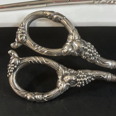 LOT 373: Grape Scissors w/Sterling Silver Handles