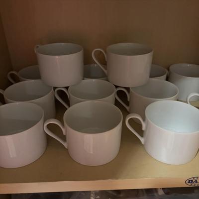 LOT 379: Mikasa L5424 Zephyr White Tea/Coffee Cups, Saucers, Creamer/Sugar