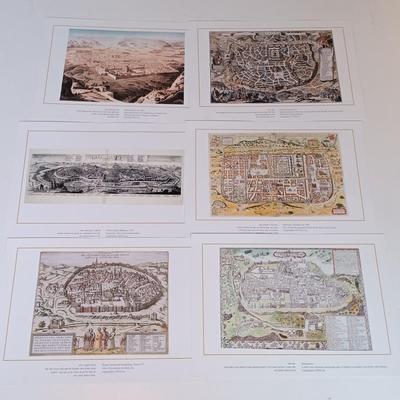 LOT 433: Collection of Art Prints- Ruth Blumenthal 'Faces of Israel', 'Ancient Maps of Jerusalem ' & Adir Ascalon