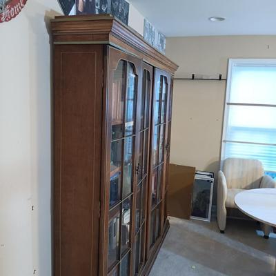 LOT 434: Vintage Wood Book Cabinet