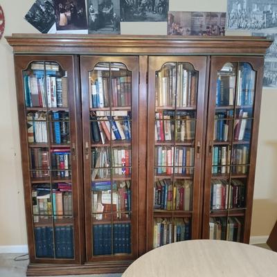 LOT 434: Vintage Wood Book Cabinet