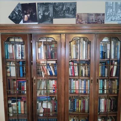 LOT 434: Vintage Wood Book Cabinet