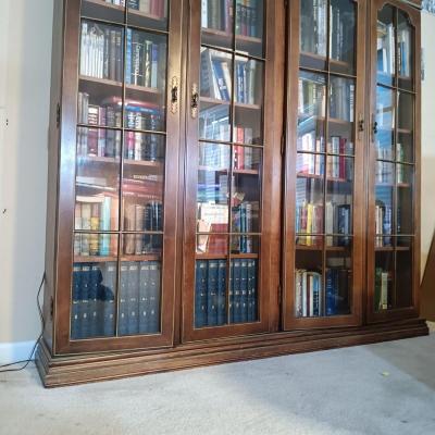 LOT 434: Vintage Wood Book Cabinet