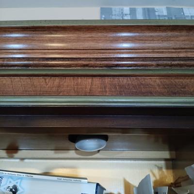 LOT 434: Vintage Wood Book Cabinet