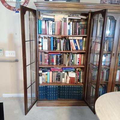 LOT 434: Vintage Wood Book Cabinet